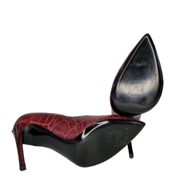 Philipp Plein Embossed Studded Leather Stiletto Pumps Heels - Picture 4 of 6